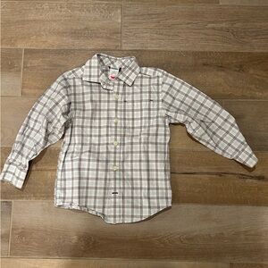 Gymboree Cream and Brown Plaid kids Shirt